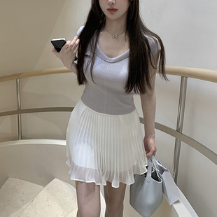 感压皱百褶半身裙十一夏季 飘飘百褶裙 显瘦纯欲半裙高腰甜美通勤