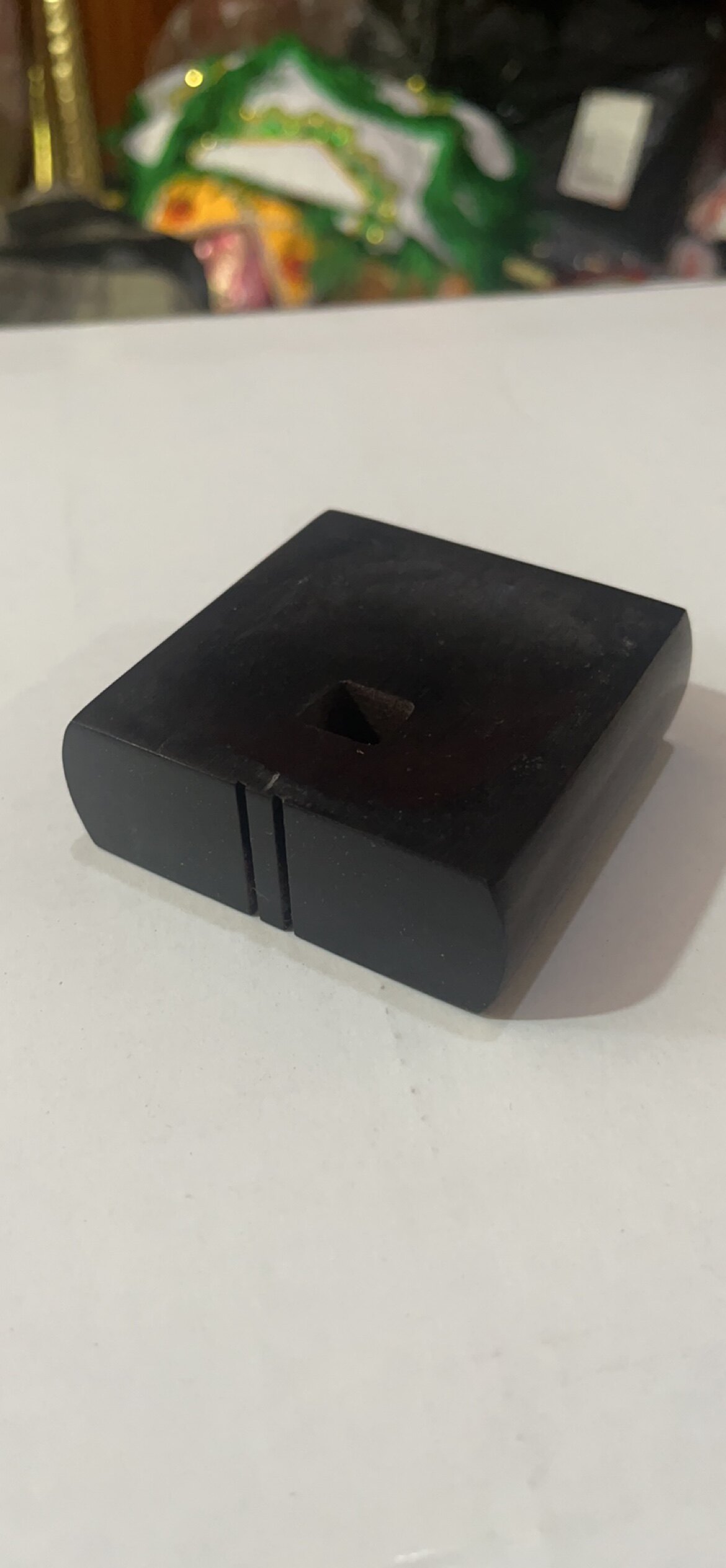 黑檀木板胡拖方拖凹型地托通用可挂弦手工实木新品7x7x2.5厘米
