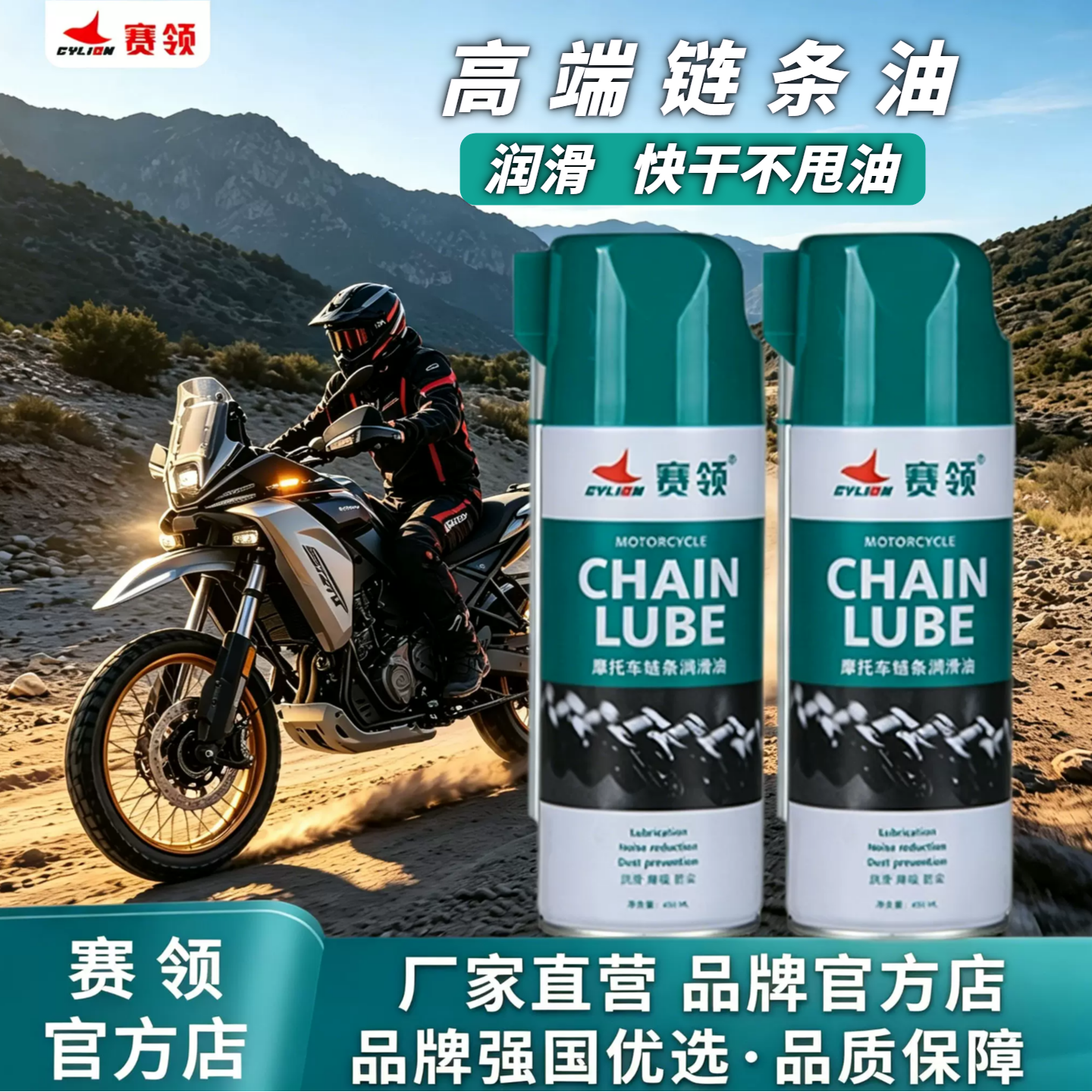 赛领摩托车链条油清洗剂防水尘油封专用润滑链条蜡机车油套装养护