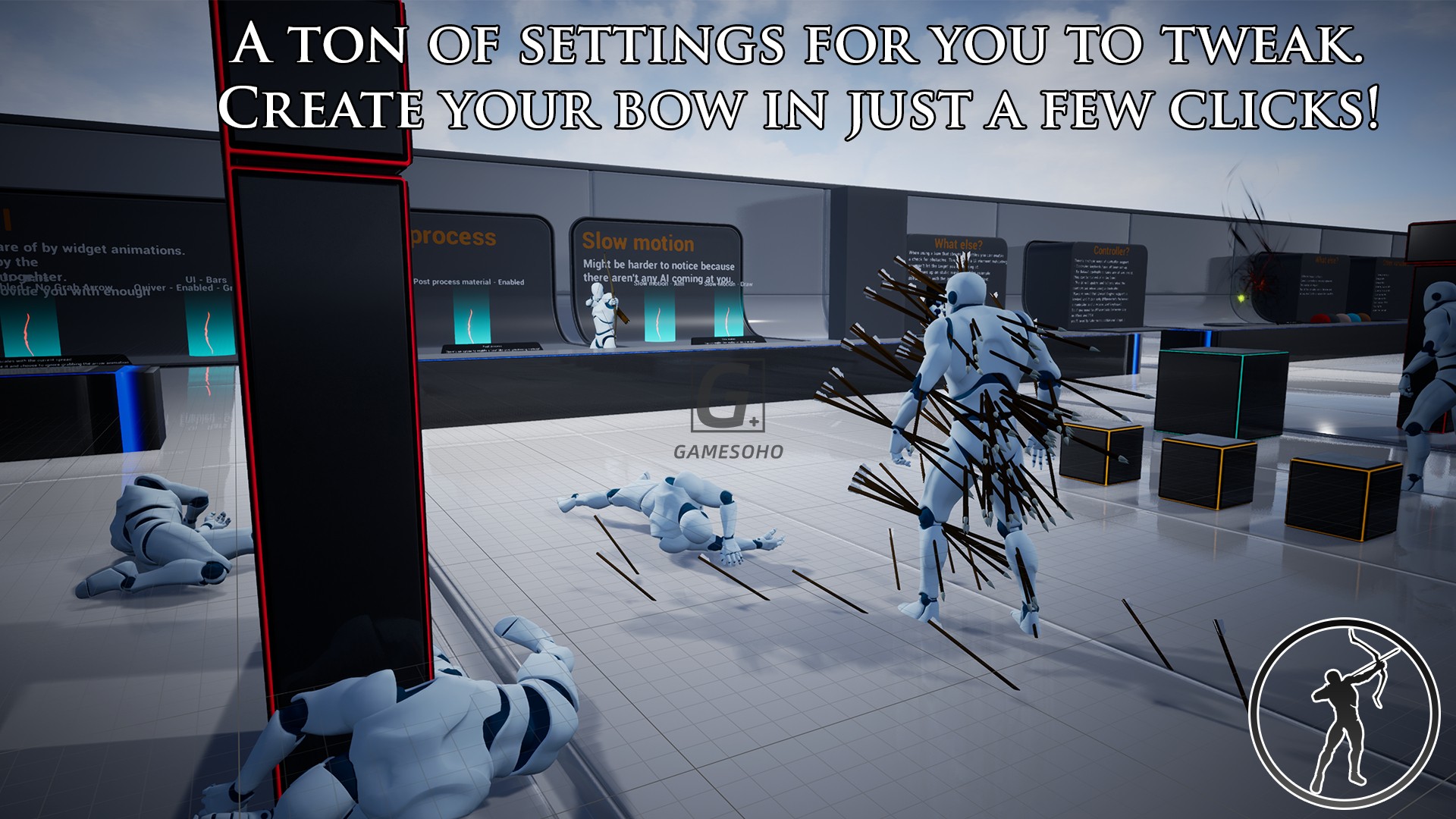 UE4虚幻5模块化第三人称射箭弓箭游戏蓝图Third Person Archery