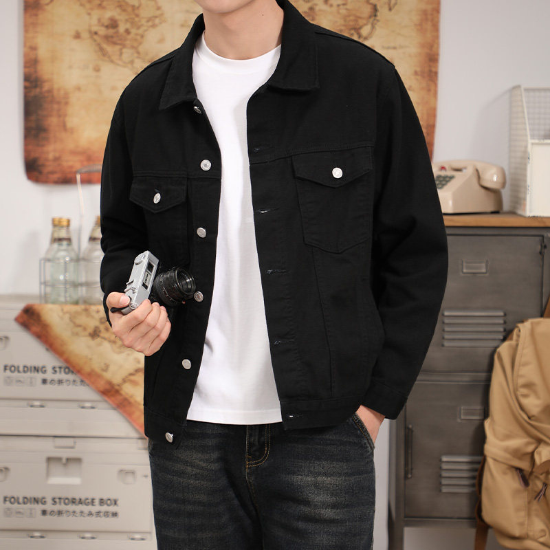 秋季新款翻领美式复古夹克男休闲宽松时尚短款纯棉外套男款潮流,男装,夹克,淘宝优惠券,粉丝福利购,淘宝优惠卷