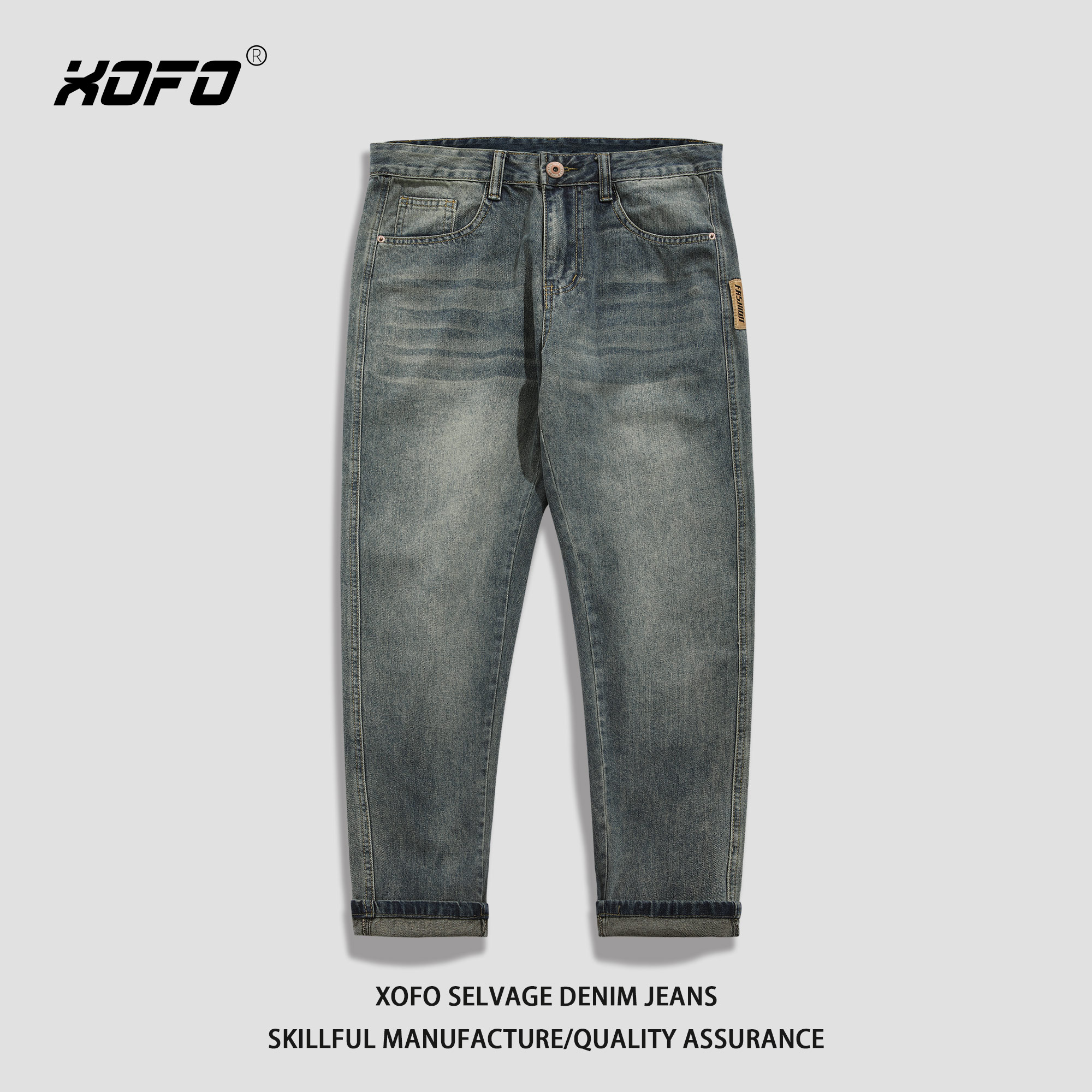 2025年新款美式复古牛仔裤男款秋季休闲直筒宽松弹力裤子男潮流