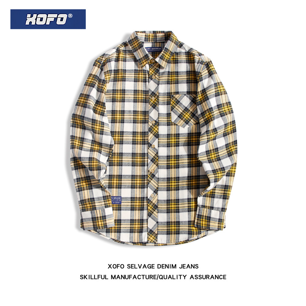 秋新款衬衫男长袖宽松内搭休闲衬衣外套痞帅格子男士寸衫外套潮