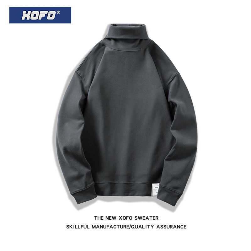 秋季潮牌复古高领毛衣男情侣内搭针织衫慵懒风宽松休闲加厚外套