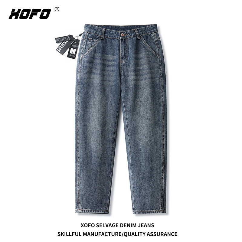 2026年新款锥形小脚长裤子宽松水洗复古牛仔裤男士冬季休闲潮流