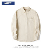 男日系宽松休闲男士 卡其色秋季 衬衣外套潮 长袖 内搭衬衫 新款 工装