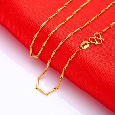 金项链女百饰搭品高级沙感小众SC000675链子仿黄金铜锁骨热卖链配