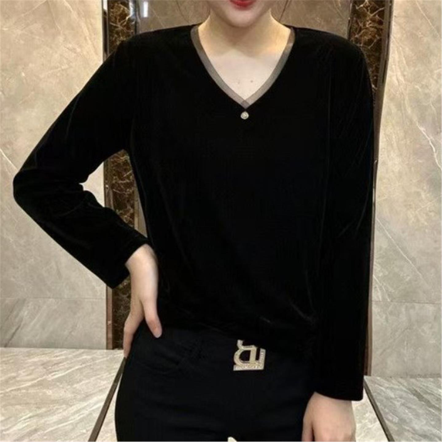 好品2026春秋季丝绒V领长
