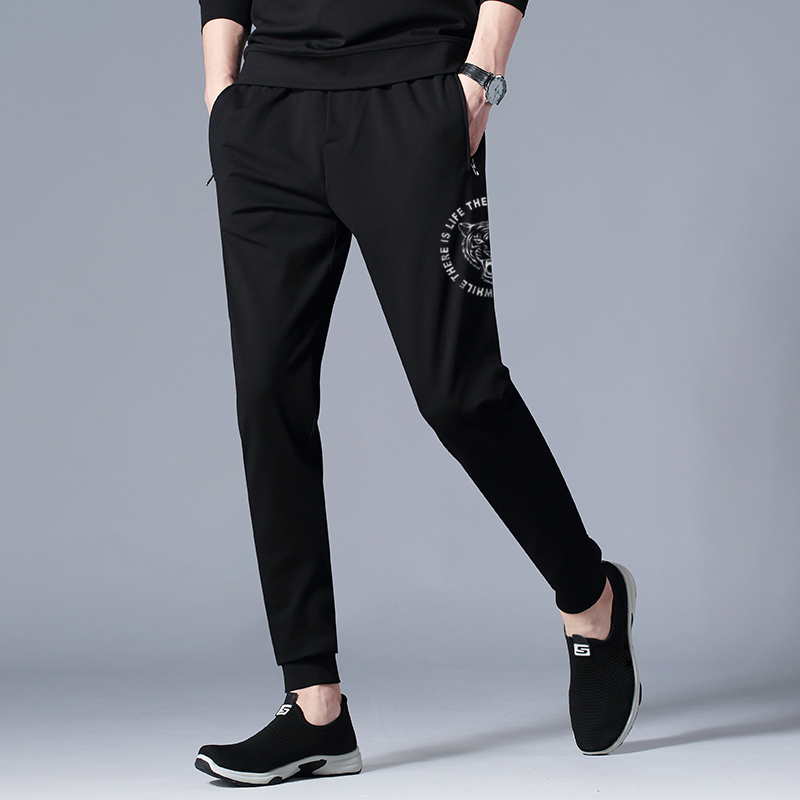 裤子男夏季韩版潮流休闲长裤潮牌修身小脚束脚裤薄款潮男士运动裤