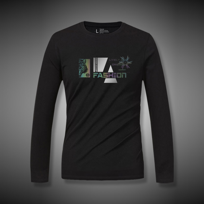 春秋季男士纯棉休闲圆领长袖