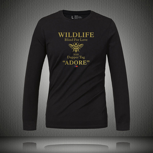 上衣男士 打底衫 纯棉潮牌衣服冬季 内搭潮流黑色修身 秋衣t恤 男长袖