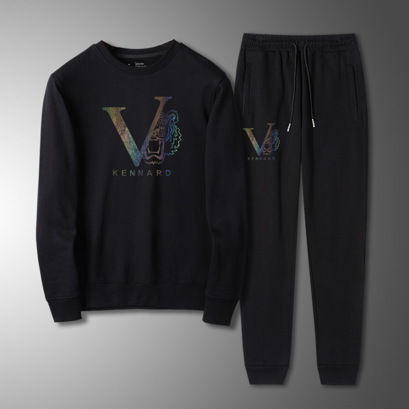 运动套装男春秋季新款圆领潮牌时尚冬季卫衣男装一套搭配帅气