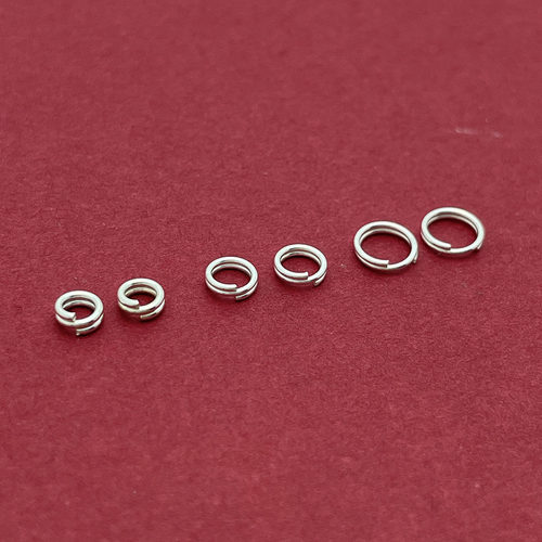 S925纯银活口双环圈开口闭口圆圈项链手链连接圈吊坠扣环扣配件