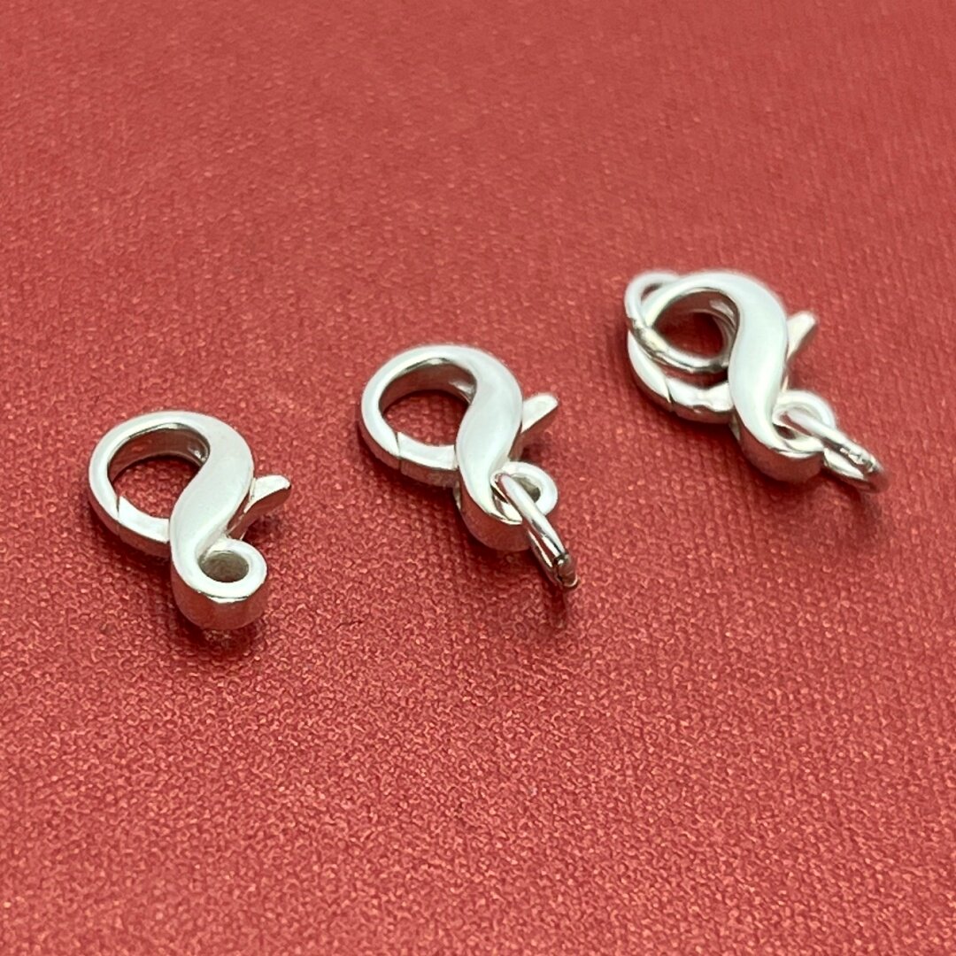 S925纯银八字扣龙虾扣串珠项链扣手链连接扣扣子DIY配件接头搭扣