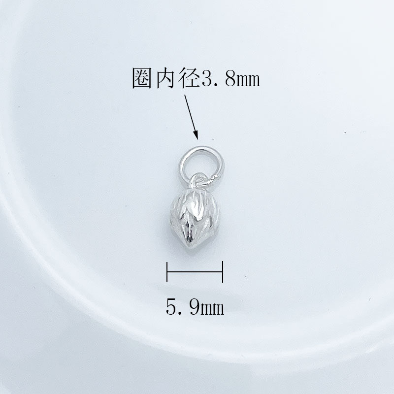 S925纯银莲子莲蓬提溜花苞吊坠