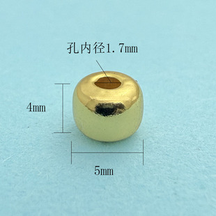 古法S925纯银镀金老型实心鼓珠隔珠腰珠 手链串珠手工DIY手绳配件