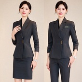 酒店经理珠宝店工作服时尚 套装 案场西服女 气质长袖 2024年秋职业装