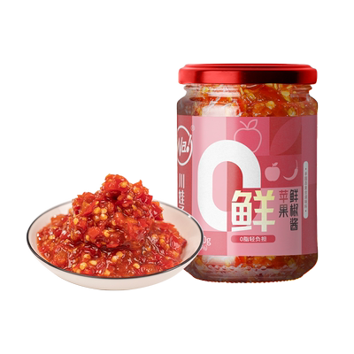 川娃子0脂苹果鲜椒酱剁椒酱辣椒酱0油荞麦健身拌饭面酱蔬菜下饭酱