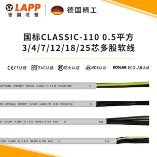 0.5平方 缆普LAPP铜电线CLASSIC 110 25芯护套线