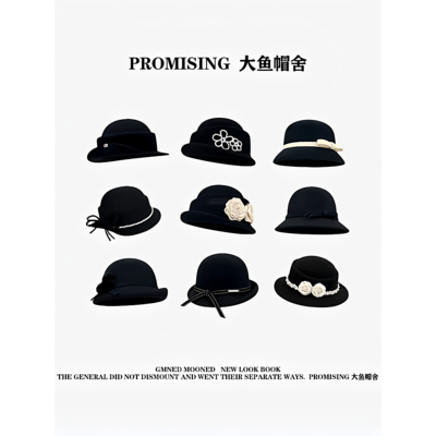 赫本风黑色贝雷帽法式韩系留洋千金礼帽卷边帽子女款2026新款冬天