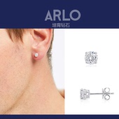 50份培育钻石D色VVS14K男单边耳钉礼物气质有型耳环简约男女通用