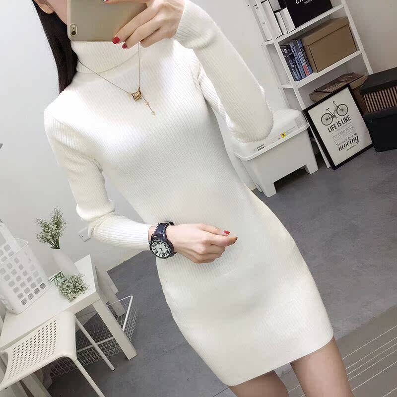 中长款毛衣女2018新款秋冬针织连衣裙加厚修身包臀高领打底毛衣裙|ruв категории Женская одежда, свитер - от Buy2taobao.com для оказания профессиональной услуги покупки агента Taobao