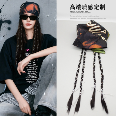 千禧辣妹嘻哈吸汗印花包头巾发带