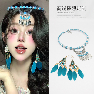 网红同款耳环古镇旅游复古民族风无耳洞耳夹藏族异域拍照穿搭饰品