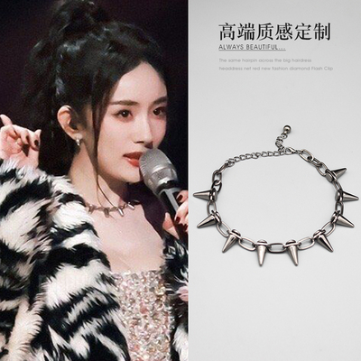 欧美金属锁骨链朋克铆钉新潮项链