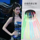 机械姬个性 亮闪闪舞台发饰女团风镭射彩色亮丝顶夹高马尾点缀彩带