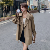 气质高级感卡其色短款英伦风衣外套女春秋2025年超火好看赫本大衣，女装风衣，浙宝183