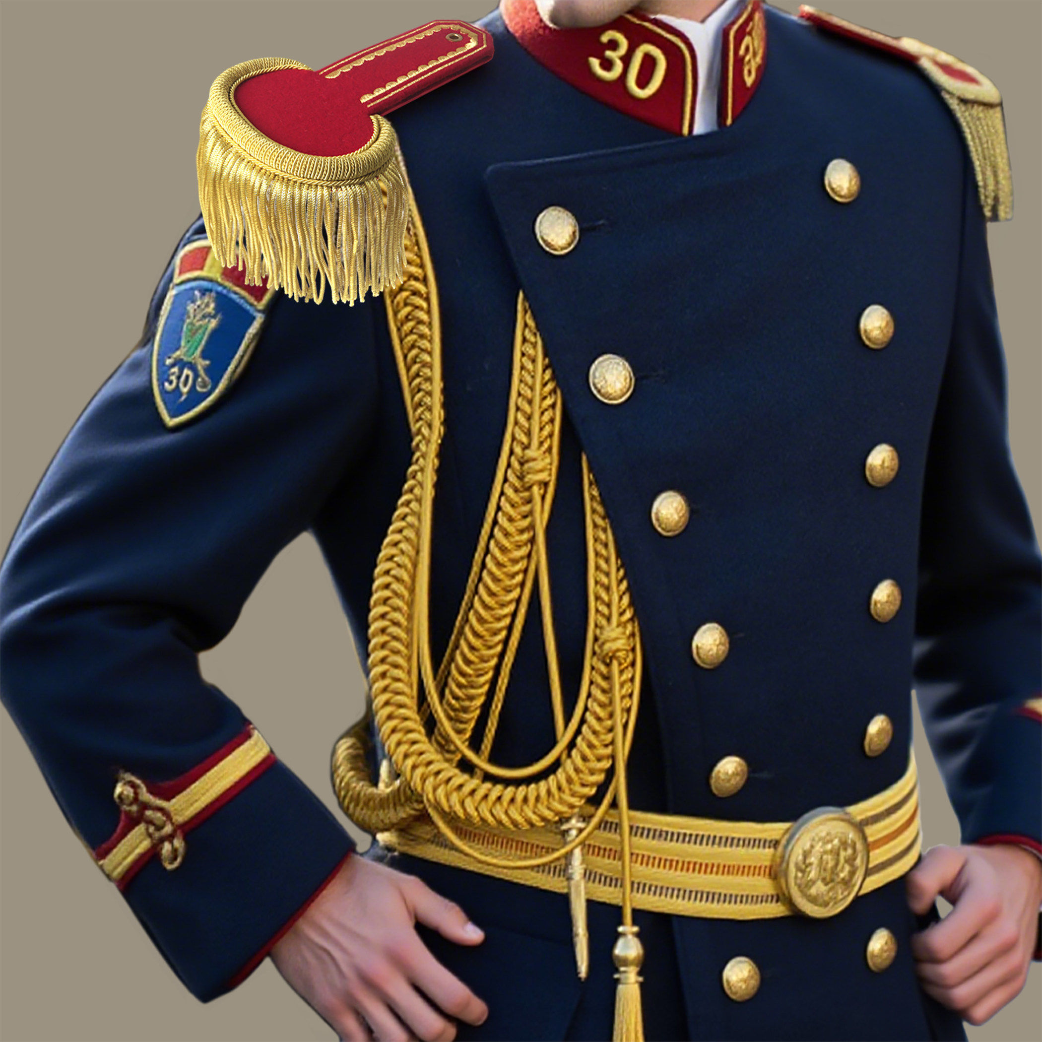 仪仗队礼服肩章金属丝金黄色流苏表演服肩章金属夹可拆卸演出肩饰