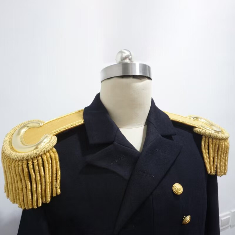 银色金属丝表演服仪仗队肩章金银丝演出服肩章礼仪服饰手工制作