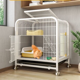 猫别墅猫铁方管笼子家用室内猫屋猫舍超大自由猫咪铁艺房子带厕所
