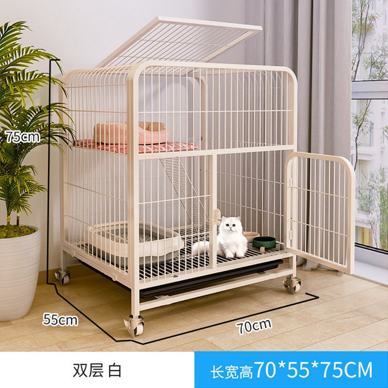 铁方管猫笼双层带吊床猫别墅