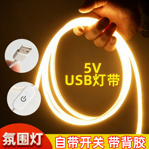 5V霓虹硅胶灯带USB开关调光