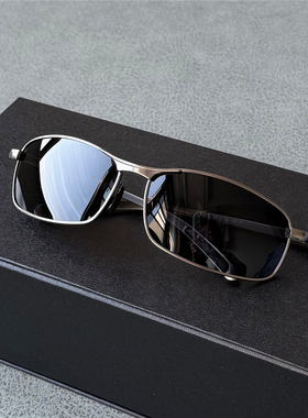 黑色男士偏光太阳镜高清驾驶镜带弧度墨镜显脸小弹簧腿高档运动