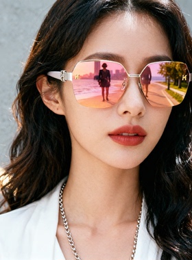 纪梵世轻奢女士大红色太阳镜方框显瘦女款偏光墨镜防强光气质女