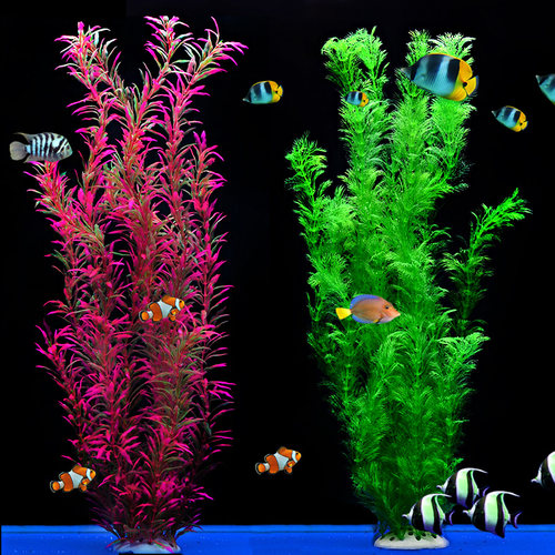 鱼缸造景摆件仿真高大水草懒人装饰全套餐塑料假花假水草水族布景