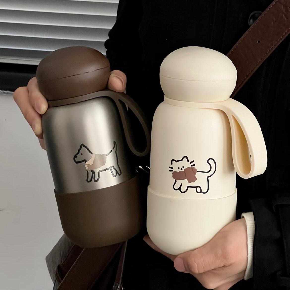 浮想316不锈钢男女学生高颜值随行便携手提可爱直饮咖啡简约水杯