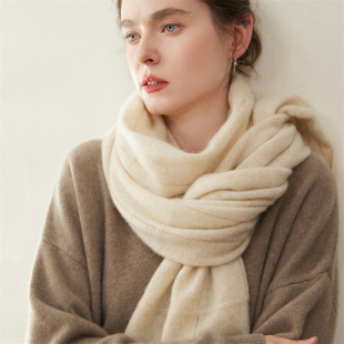 【180*40cm】100%纯山羊绒围巾女秋冬长方形披肩柔软舒适保暖围脖