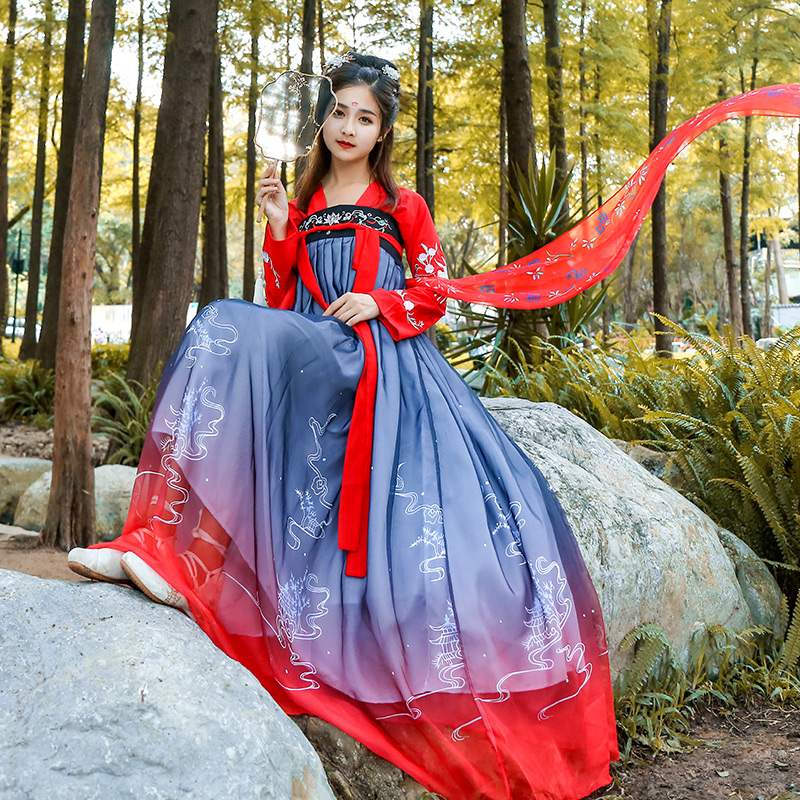 10-21新券改良女玄姬古装中国风超仙飘逸汉服
