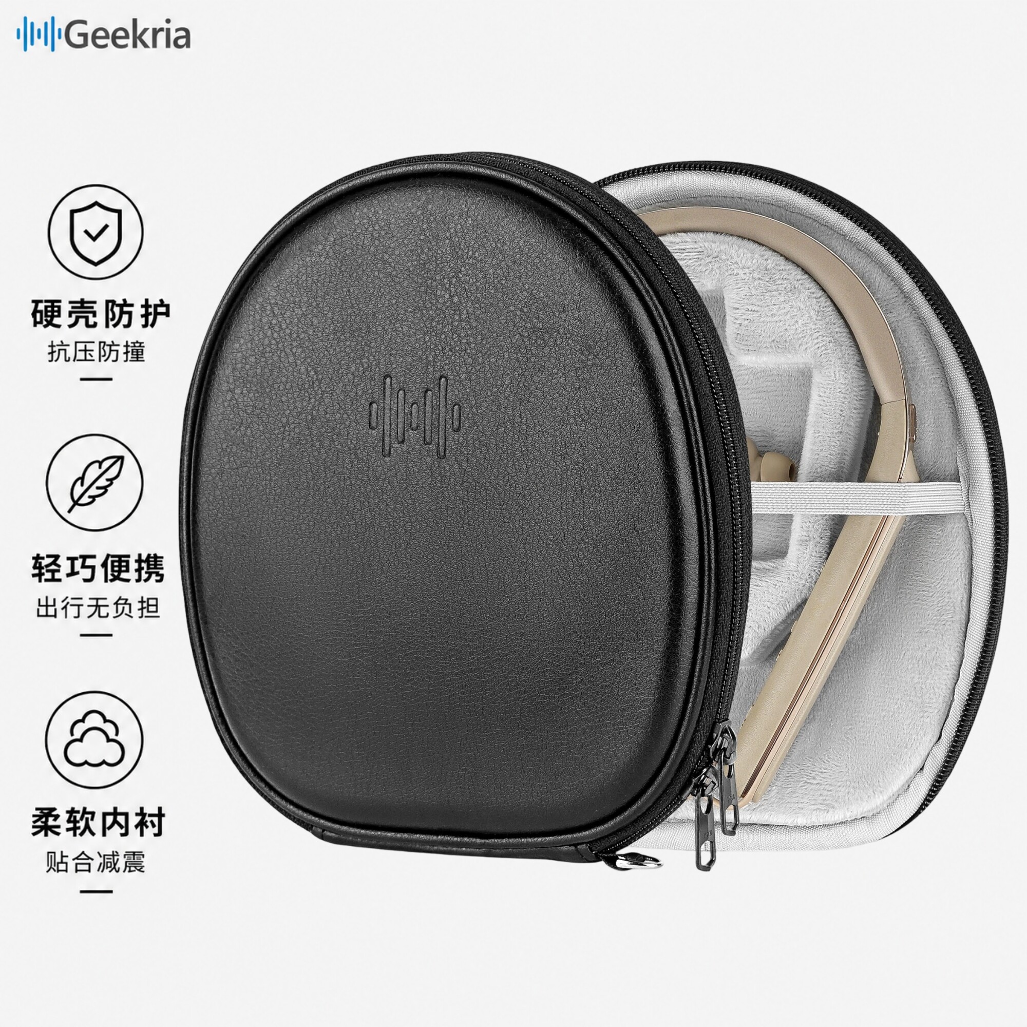 Geekria极客悦耳适用索尼/Jabra/JVC/LG 颈挂式蓝牙耳机收纳硬包