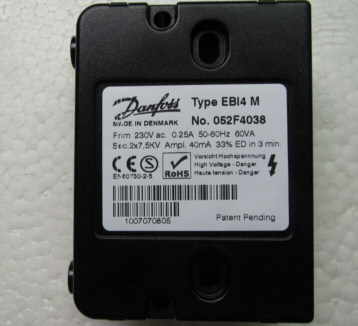 丹佛斯1*15/1*12KV点火变压器EBI 052F4040/4030/0036/4038