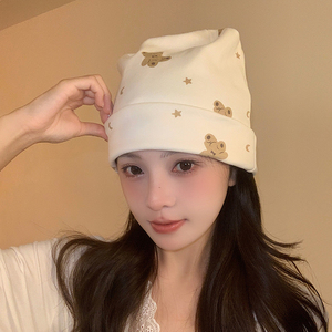 月子帽秋冬双层防风产妇帽