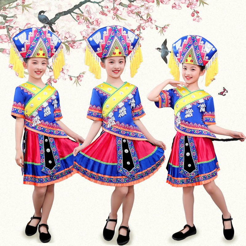 云南壮族儿童贵州夏季舞蹈服装