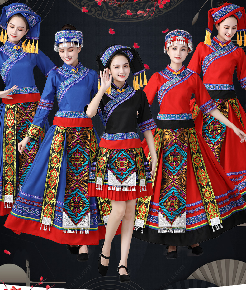 广西壮族三月三民族舞蹈服刺绣