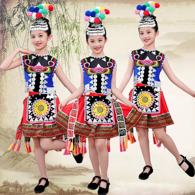 新款民族小荷风采舞蹈服饰服装
