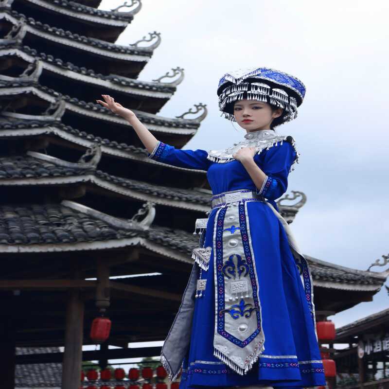 新款苗疆少女服装民族广场舞2024