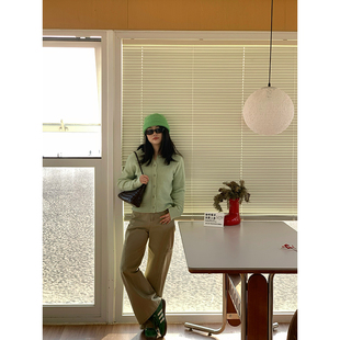 复古水洗阔腿休闲轻工装 款 裤 美式 花总吖 百棉亲肤透气休闲裤 春季